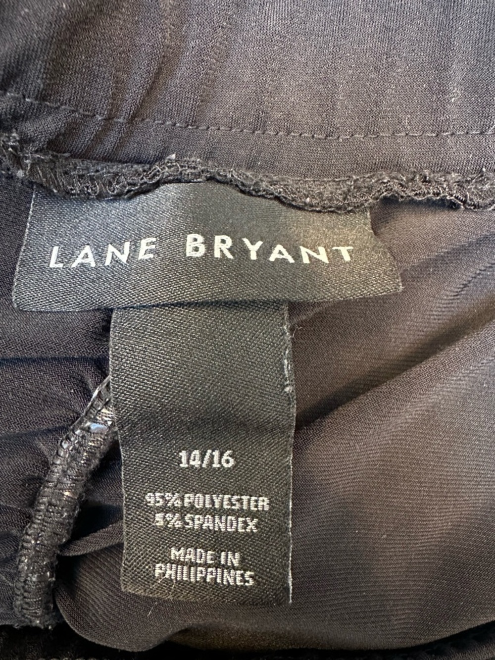 Lane Bryant Black Ruched Midi Pencil Skirt Career Party Goth Plus Size 14 16 - Picture 6 of 9